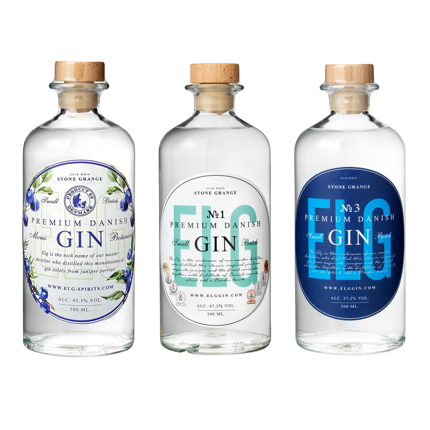 Guldpakken – 3 x ELG Gin (50 cl)