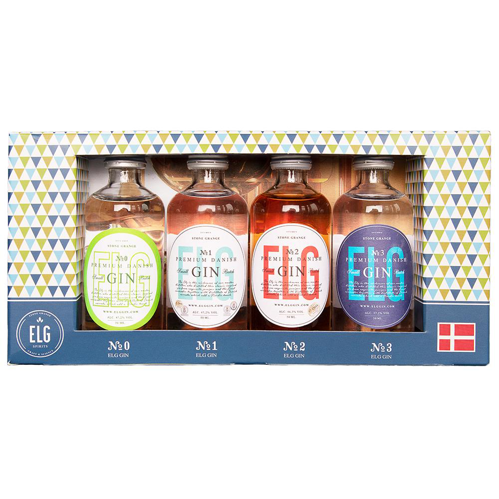 Gaveæske m. ELG Gin No. 0, 1, 2 & 3